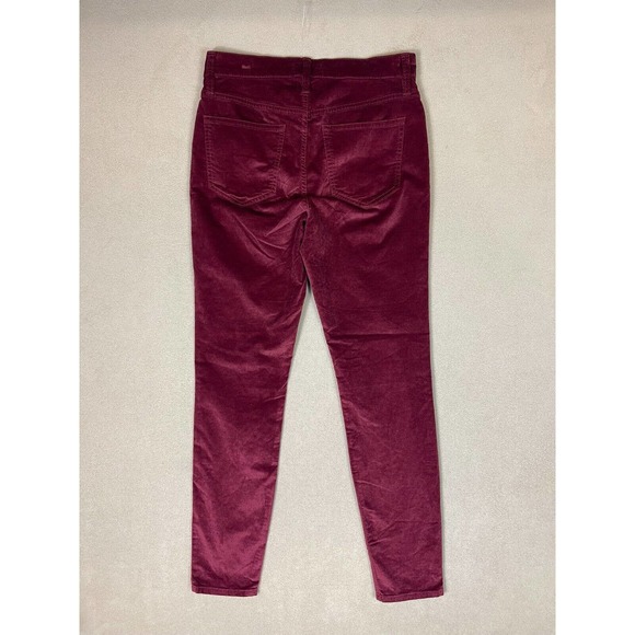 JCREW 9" high-rise toothpick jean in velvet Adult 27 Crimson Maple Womens NWT - Picture 13 of 14